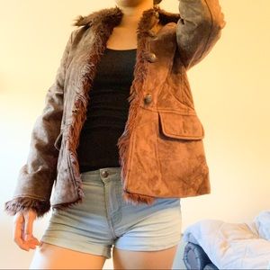 Faux fur lined jacket